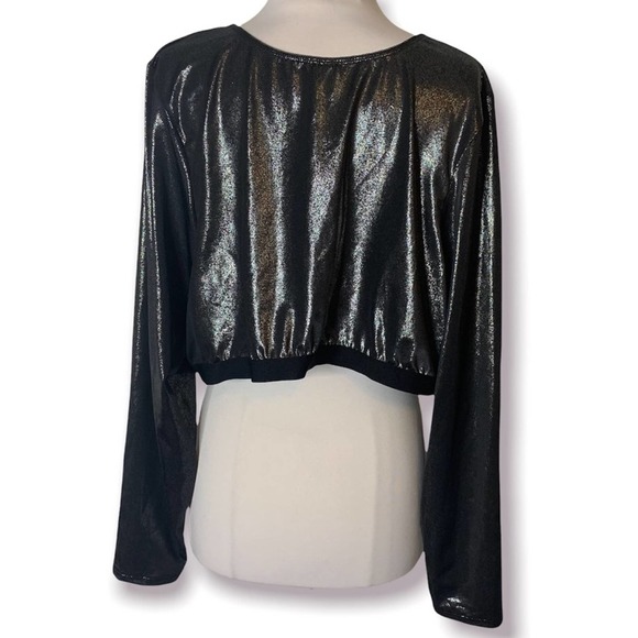 NWOT Torrid Silver metallic long sleeve under it all crop top 3x - Picture 5 of 7